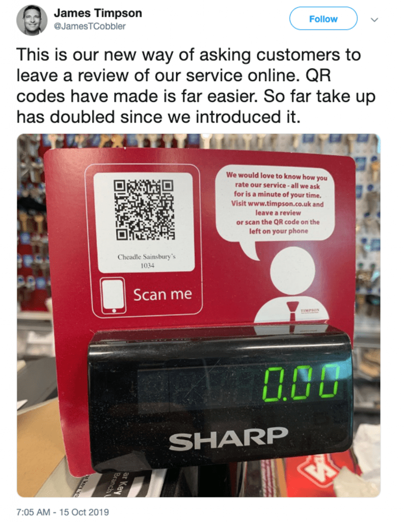 Timpson QR Codes Increase Footfall